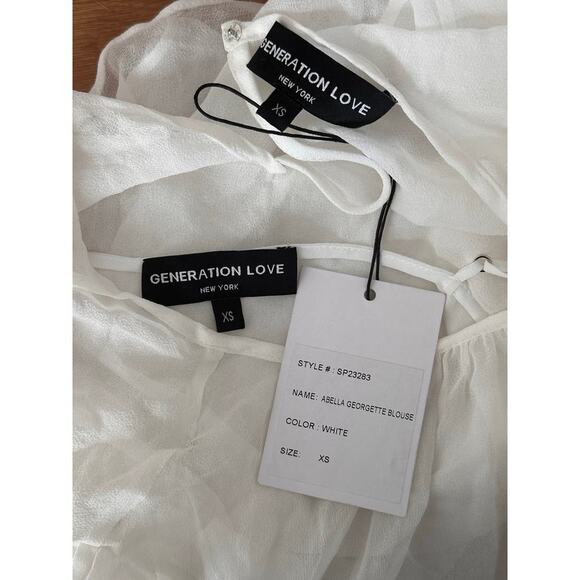 NEW NWT Generation Love Revolve Abella Georgette Blouse White XS - Picture 4 of 4